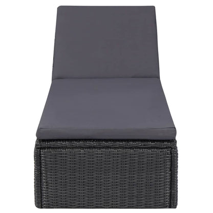 Dining Set Black PE Rattan Large Stackable Dining Set