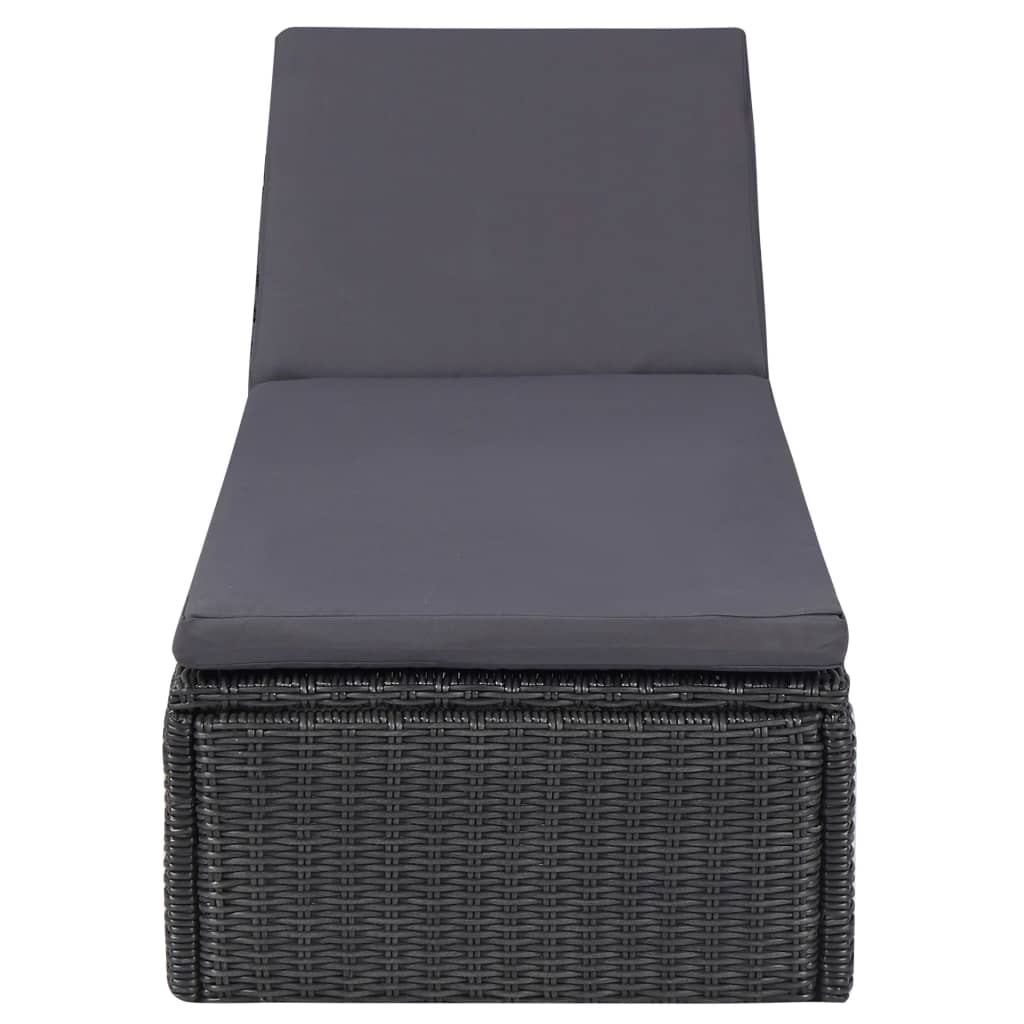 Dining Set Black PE Rattan Large Stackable Dining Set