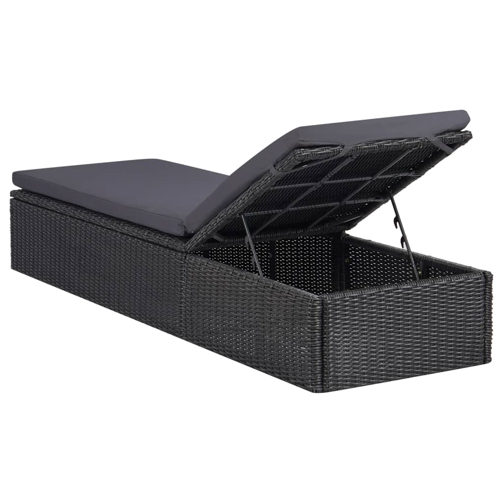 Dining Set Black PE Rattan Large Stackable Dining Set