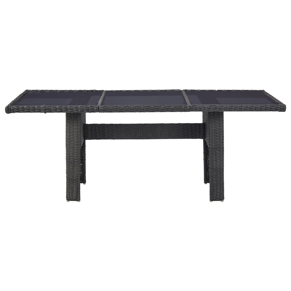 7 Piece Patio Dining Set Poly Rattan Black