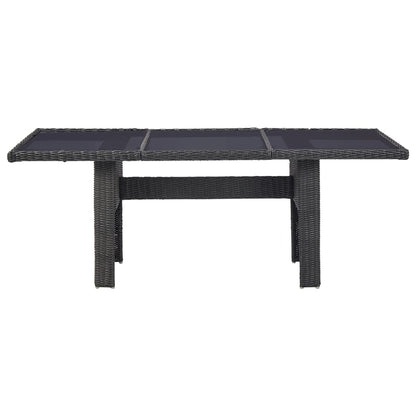 7 Piece Patio Dining Set Poly Rattan Black