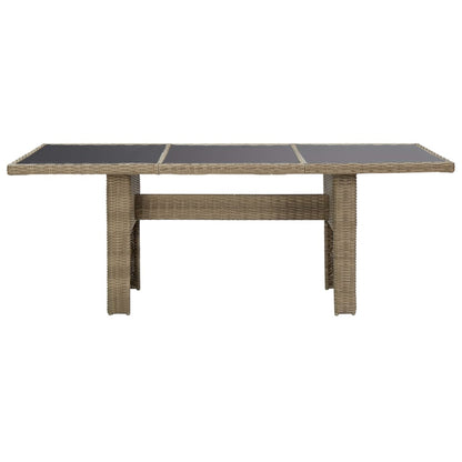 Dining Set Brown PE rattan Large Seats Many Dining Set