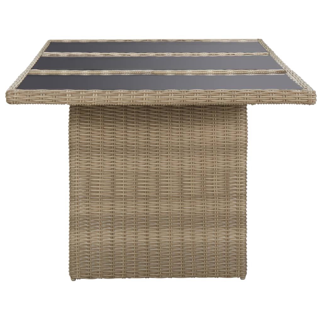 Dining Set Brown PE rattan Large Seats Many Dining Set