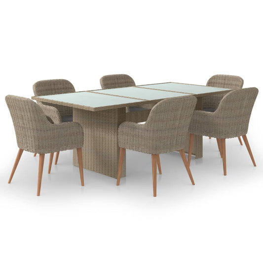 Dining Set Brown and Dark Grey