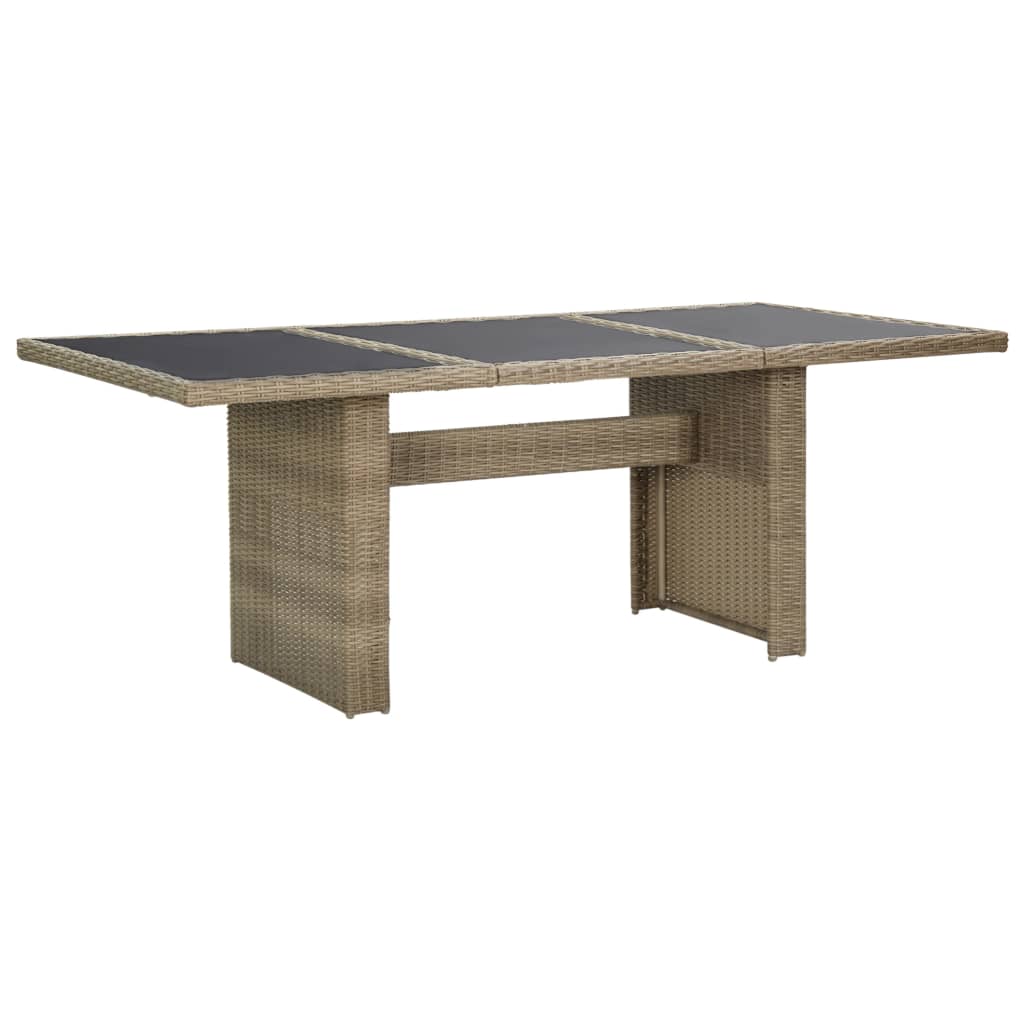 Dining Set Brown PE Rattan 78.7 x 39.4 in Seats Many