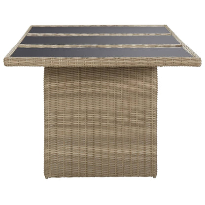 Dining Set Brown PE Rattan 78.7 x 39.4 in Seats Many