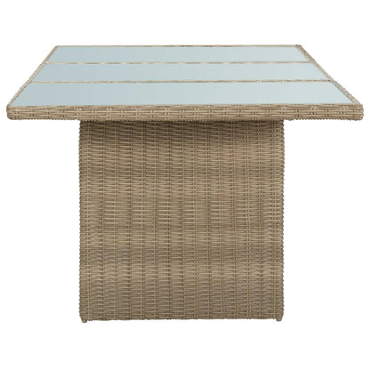 Dining Set Brown PE Rattan Large Removable Covers Dining Set
