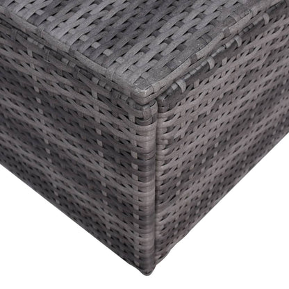 Garden Lounge Set Grey PE rattan, Powder-coated steel, Glass