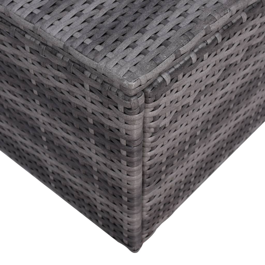 Garden Lounge Set Grey PE rattan, Powder-coated steel, Glass