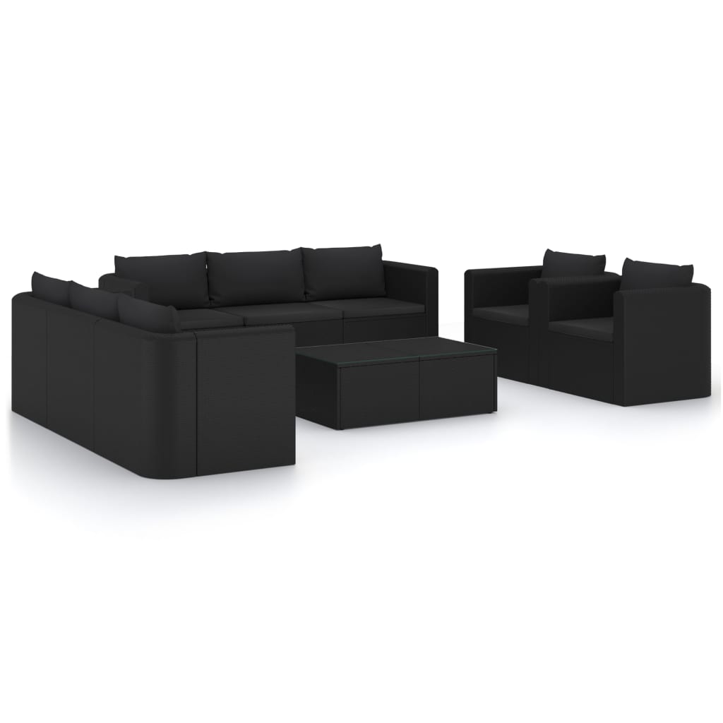 Garden Lounge Set Black