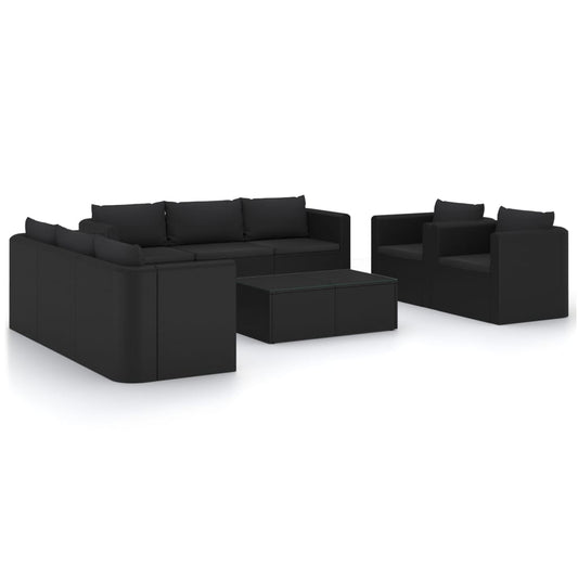 Garden Lounge Set Black