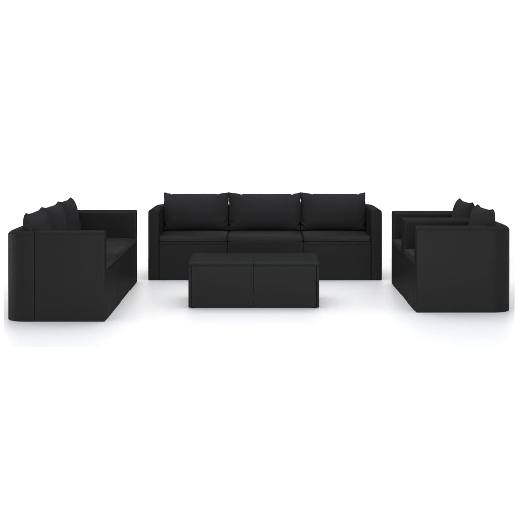 Garden Lounge Set Black