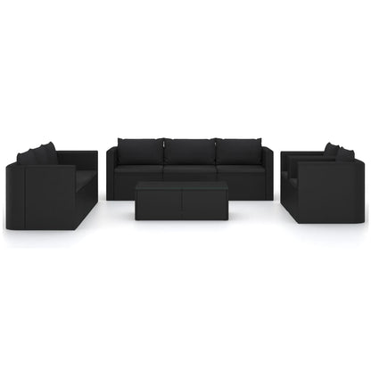 Garden Lounge Set Black