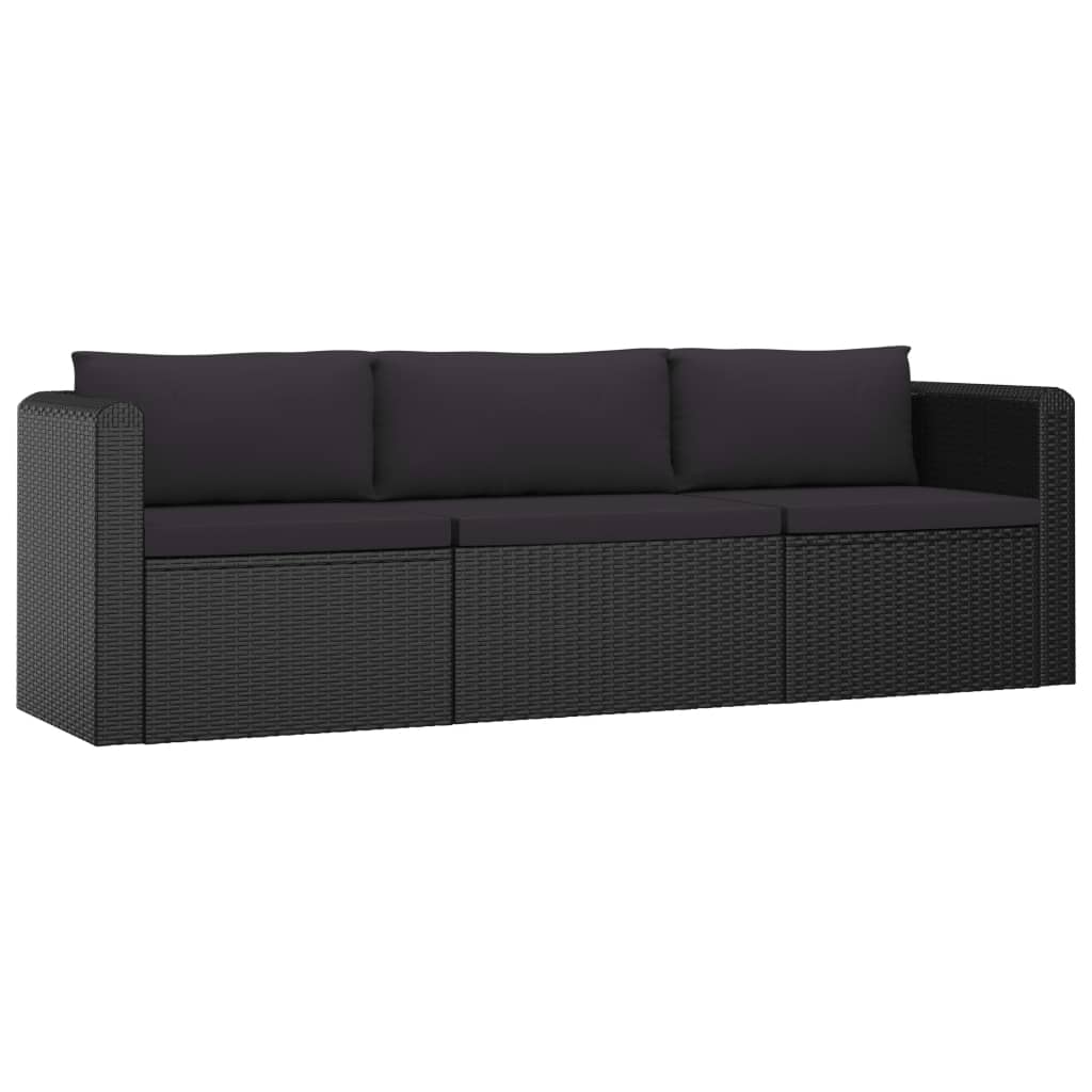 Garden Lounge Set Black