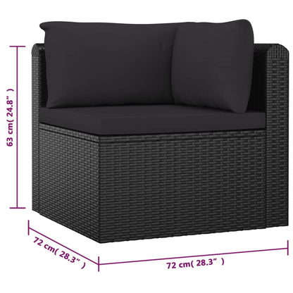 Garden Lounge Set Black