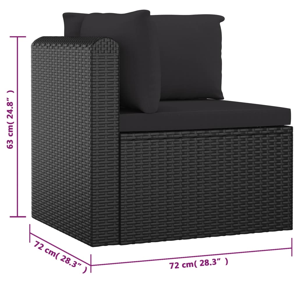 Garden Lounge Set Black