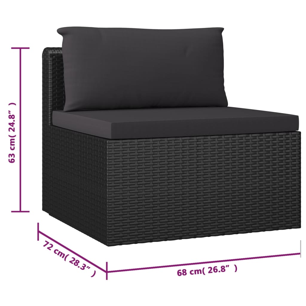 Garden Lounge Set Black