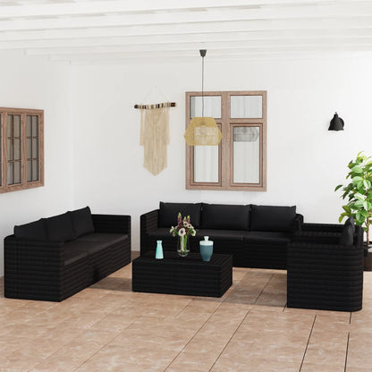 Garden Lounge Set Black