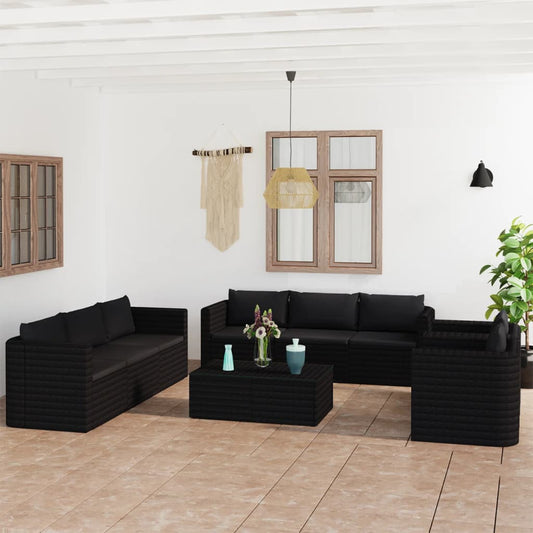 Garden Lounge Set Black