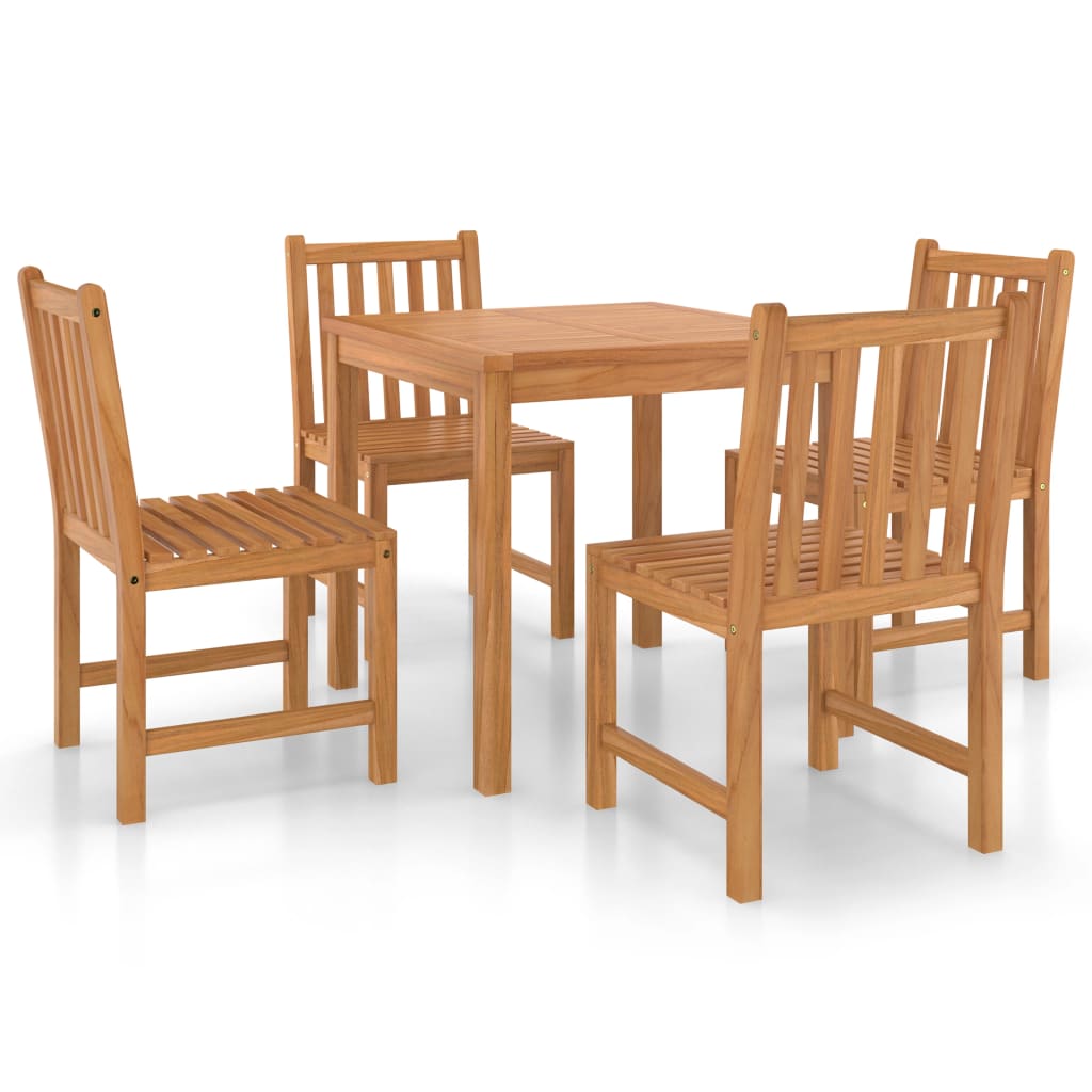 Garden Dining Set Warm Brown Fine sanded teak hardwood Medium