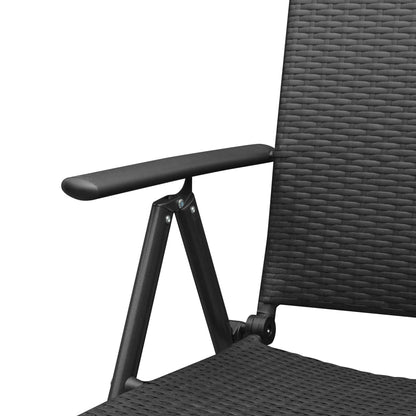 Dining Set Black PE Rattan, Aluminum, Glass Small