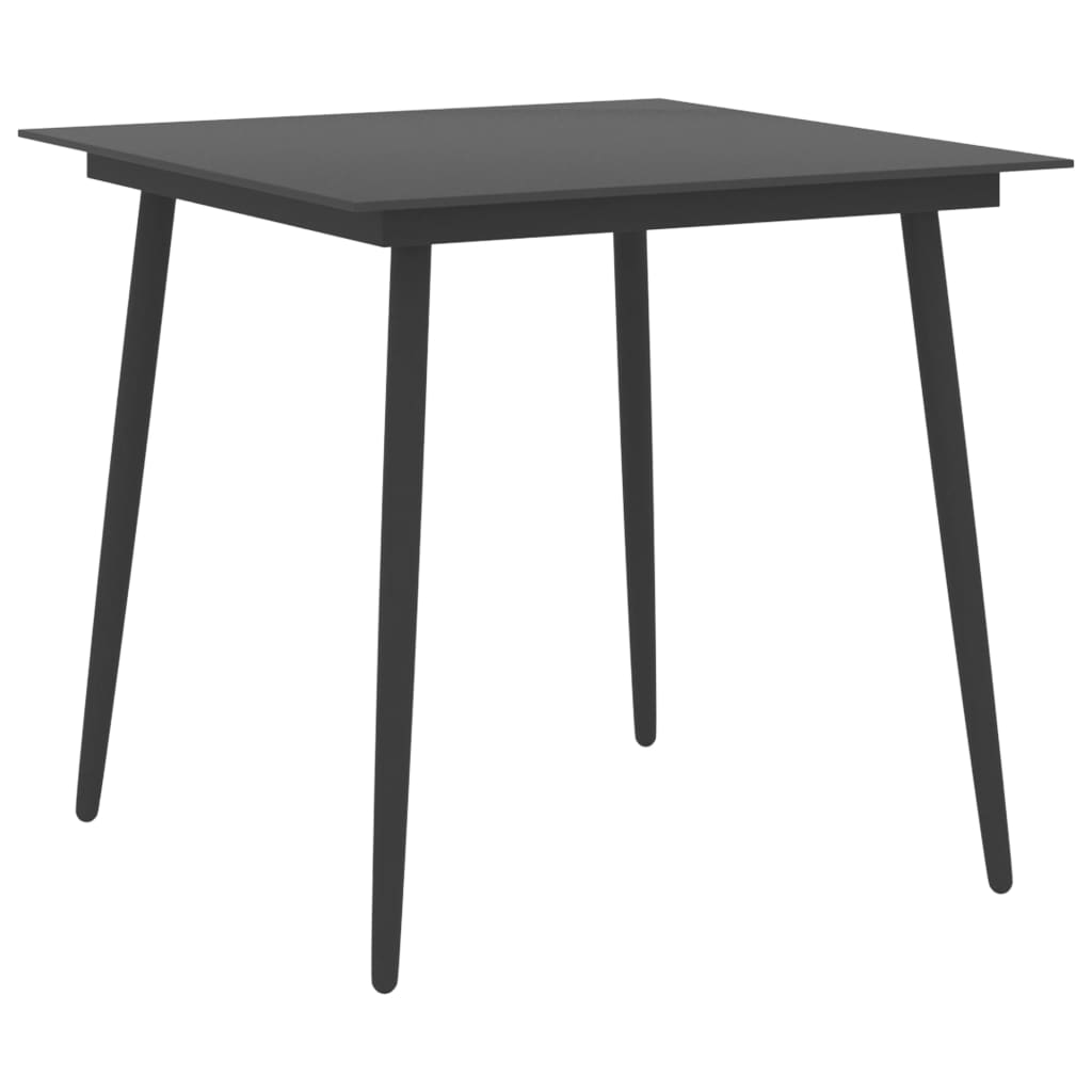 Dining Set Black PE Rattan Standard Adjustable Armrests
