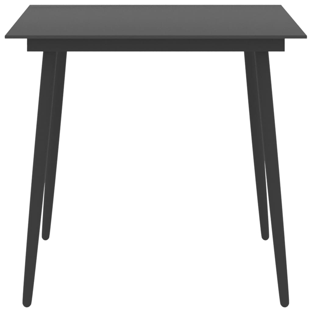 Dining Set Black PE Rattan Standard Adjustable Armrests