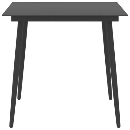 Dining Set Black PE Rattan Standard Adjustable Armrests