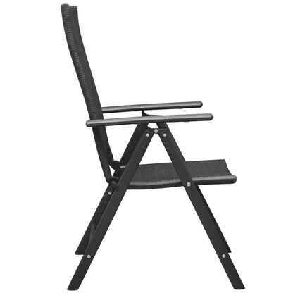 Dining Set Black PE Rattan Standard Adjustable Armrests