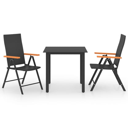 Dining Set Black and Brown PE rattan, WPC, aluminum Medium