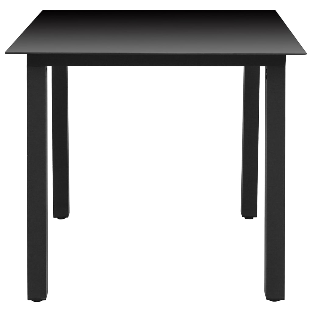 Dining Set Black and Brown PE rattan, WPC, aluminum Medium
