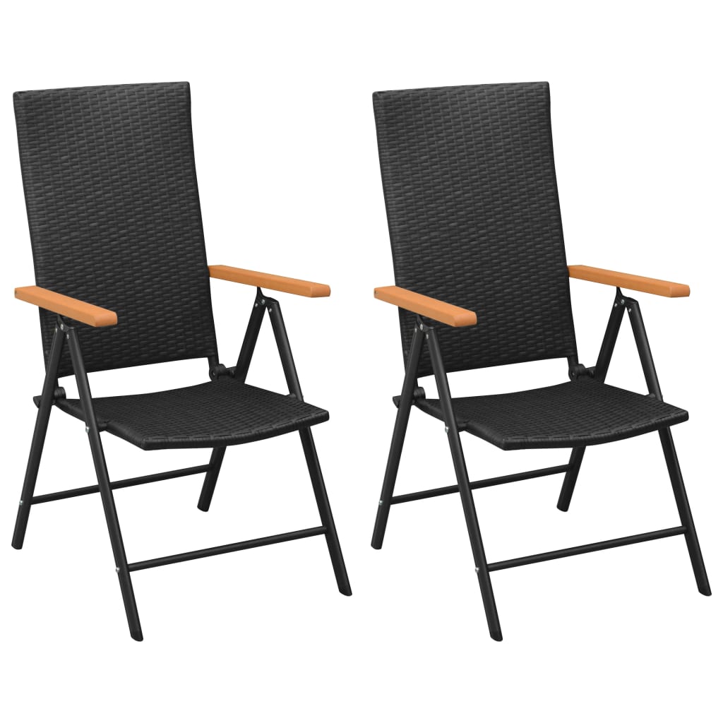 Dining Set Black and Brown PE rattan, WPC, aluminum Medium