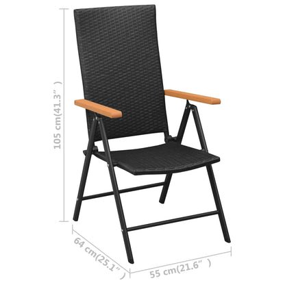 Dining Set Black and Brown PE rattan, WPC, aluminum Medium
