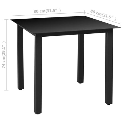 Dining Set Black and Brown