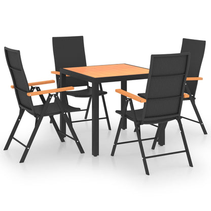 Dining Set Black and Brown PE rattan Standard Size Durable