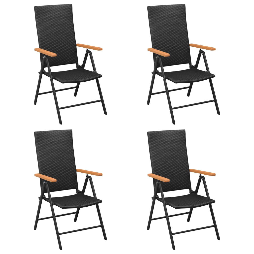 Dining Set Black and Brown PE rattan Standard Size Durable