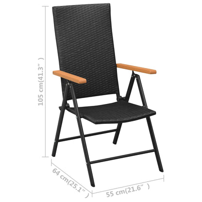Dining Set Black and Brown PE rattan Standard Size Durable
