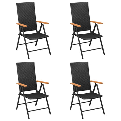 Dining Set Black and Brown PE rattan Standard Size Durable