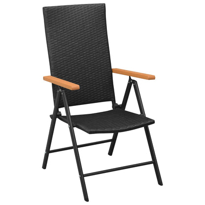 Dining Set Black and Brown PE rattan Standard Size Durable