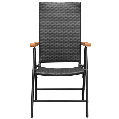 Dining Set Black and Brown PE rattan Standard Size Durable