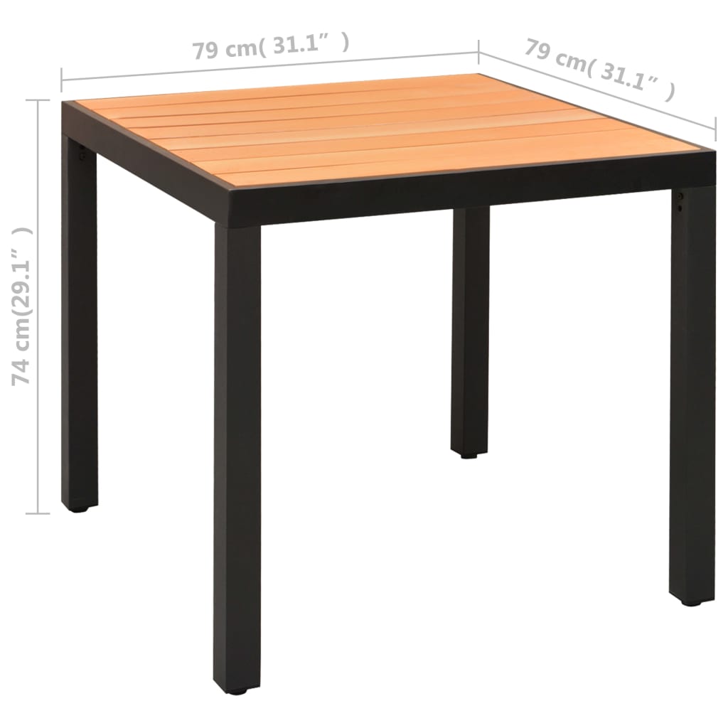 Dining Set Black and Brown PE rattan Standard Size Durable