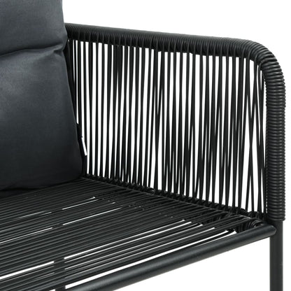 Dining Set Black PVC rattan 5-piece set Foldable Dining Set
