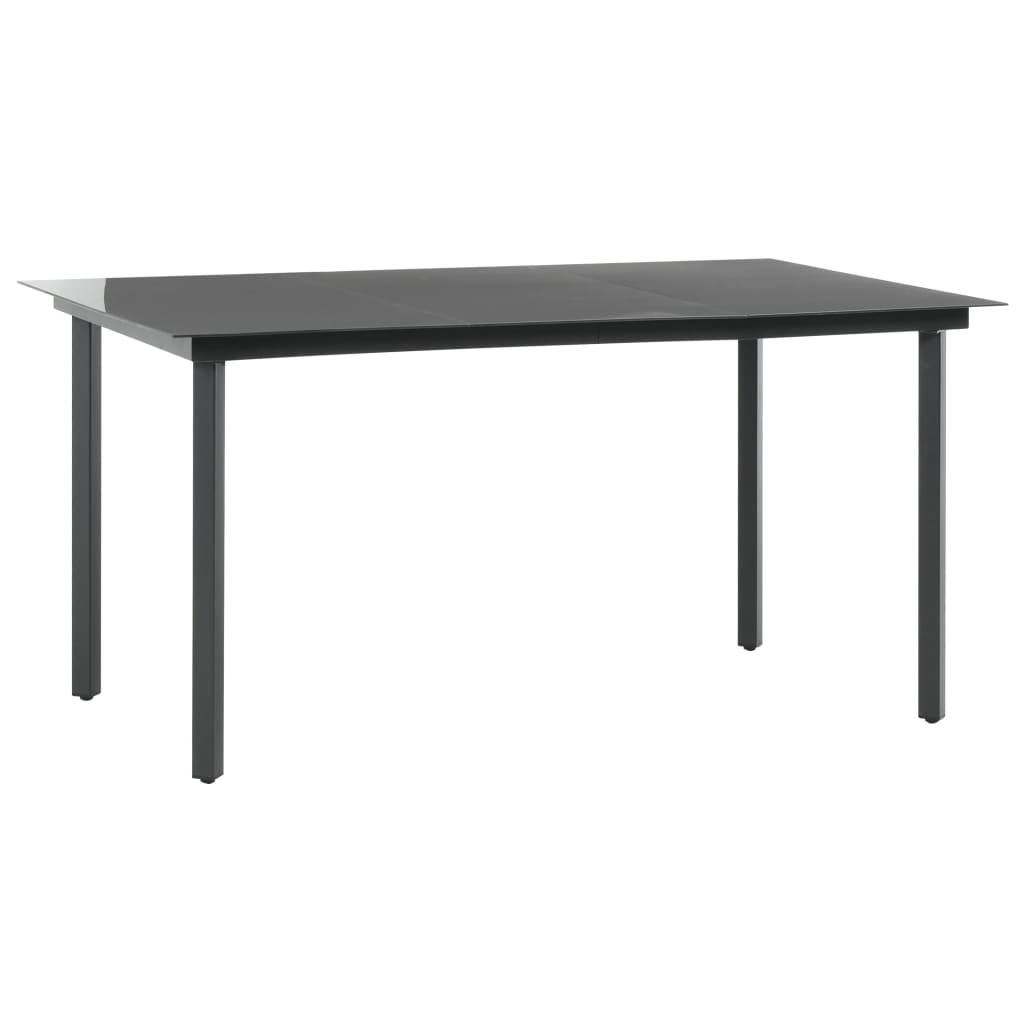 Dining Set Black PVC rattan One size Foldable Garden Dining Set