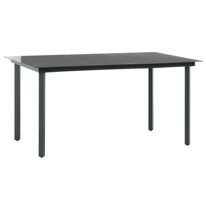 Dining Set Black PVC rattan One size Foldable Garden Dining Set