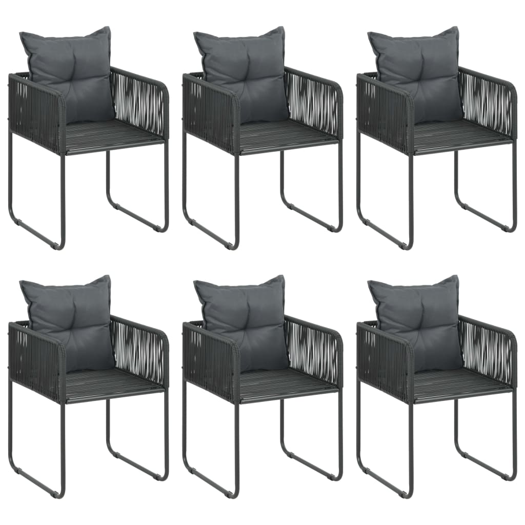Dining Set Black PVC rattan One size Foldable Garden Dining Set