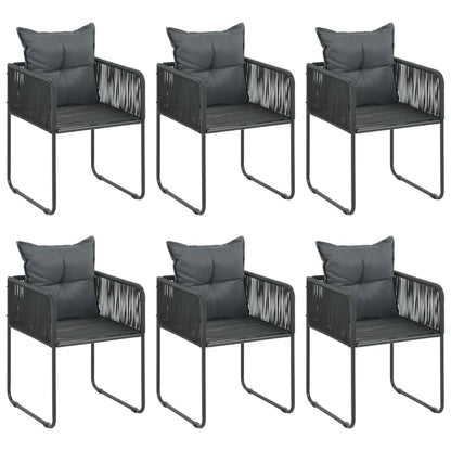 Dining Set Black PVC rattan One size Foldable Garden Dining Set