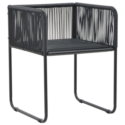 Dining Set Black PVC rattan One size Foldable Garden Dining Set