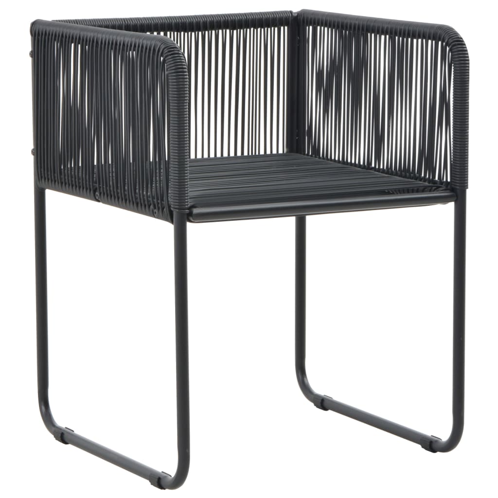 Dining Set Black PVC rattan One size Foldable Garden Dining Set