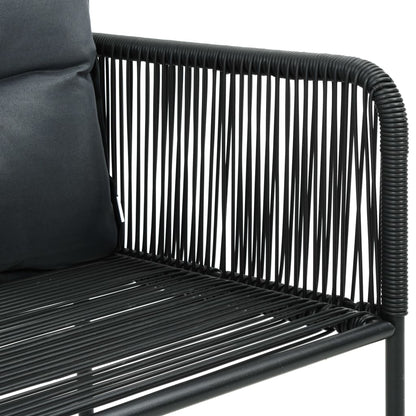 Dining Set Black PVC rattan One size Foldable Garden Dining Set