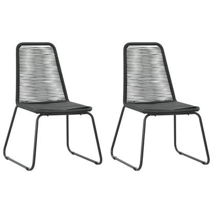 Dining Set Black PVC Rattan Compact Lightweight Dining Set